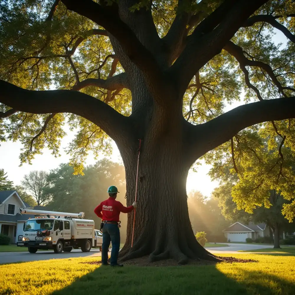 Large protected heritage live oak in a San Antonio neighborhood