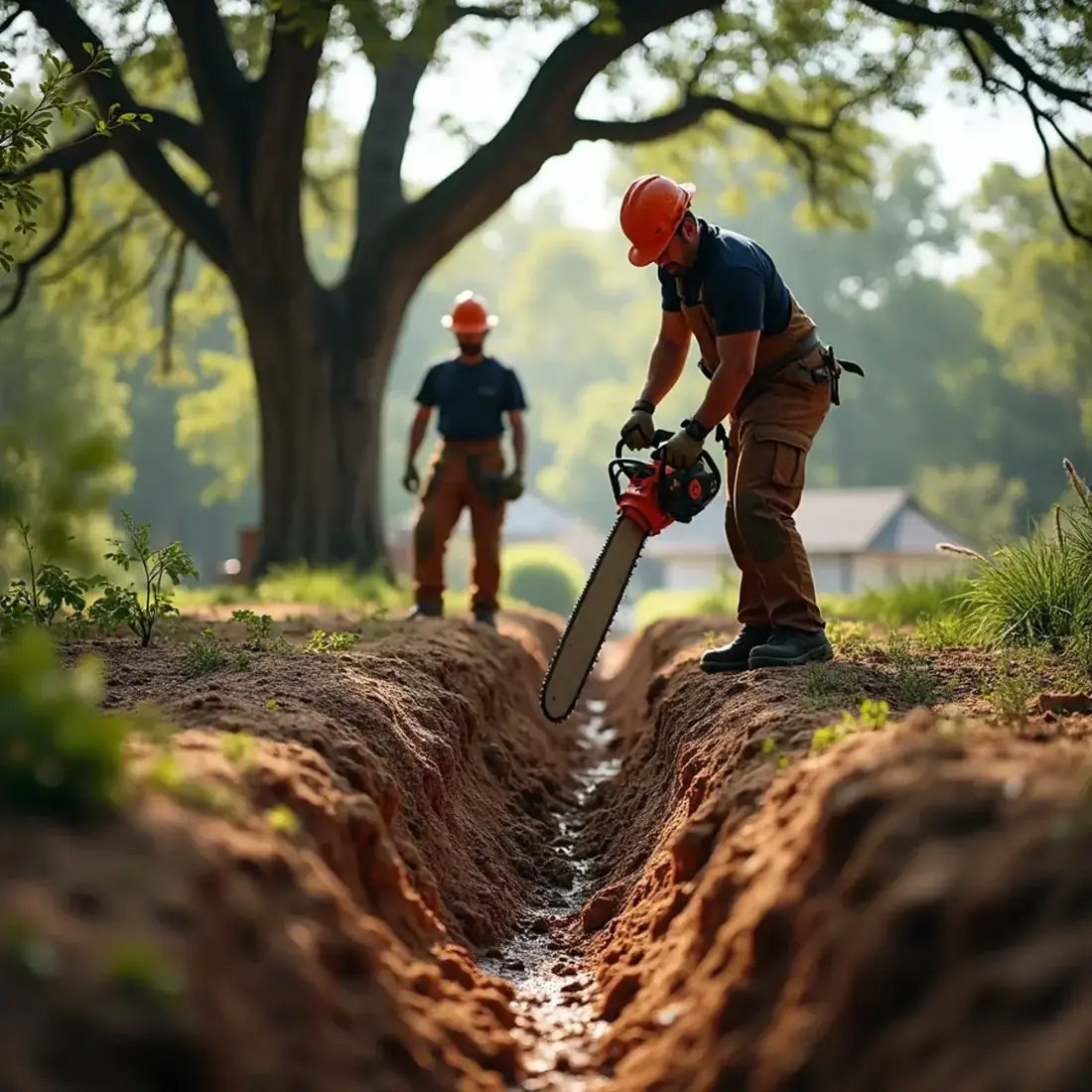Cowboy Tree Care crew performing oak wilt treatment & prevention in San Antonio, TX