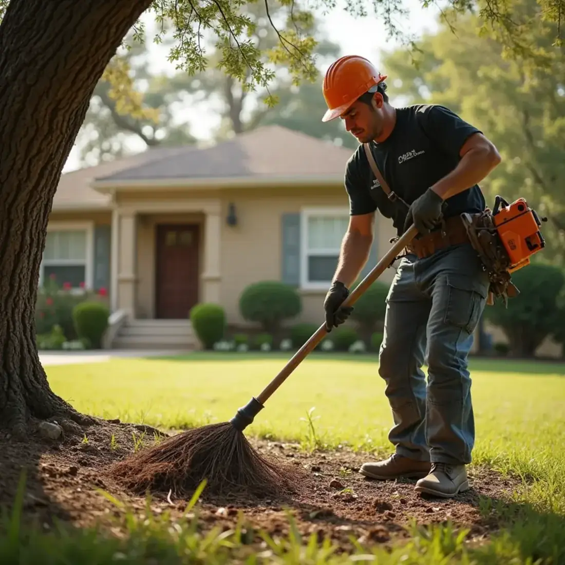 Cowboy Tree Care crew performing residential tree service in San Antonio, TX