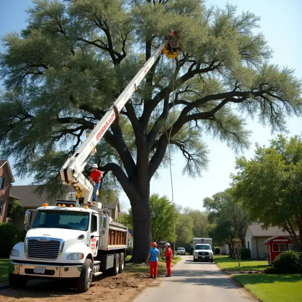 Tree service crew working in Bexar County, TX