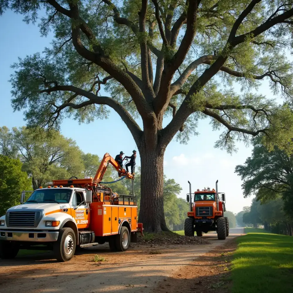 Tree service crew working in Hondo, TX