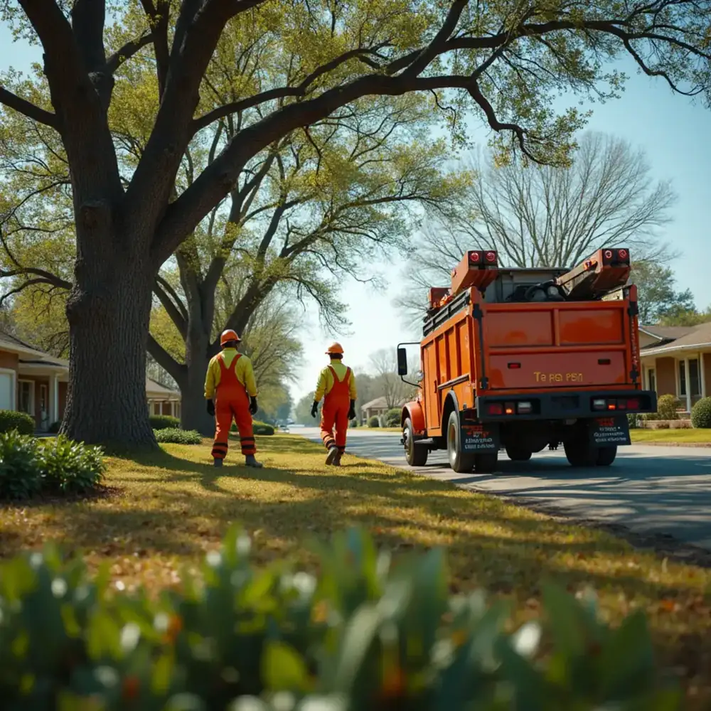 Tree service crew working in Schertz, TX