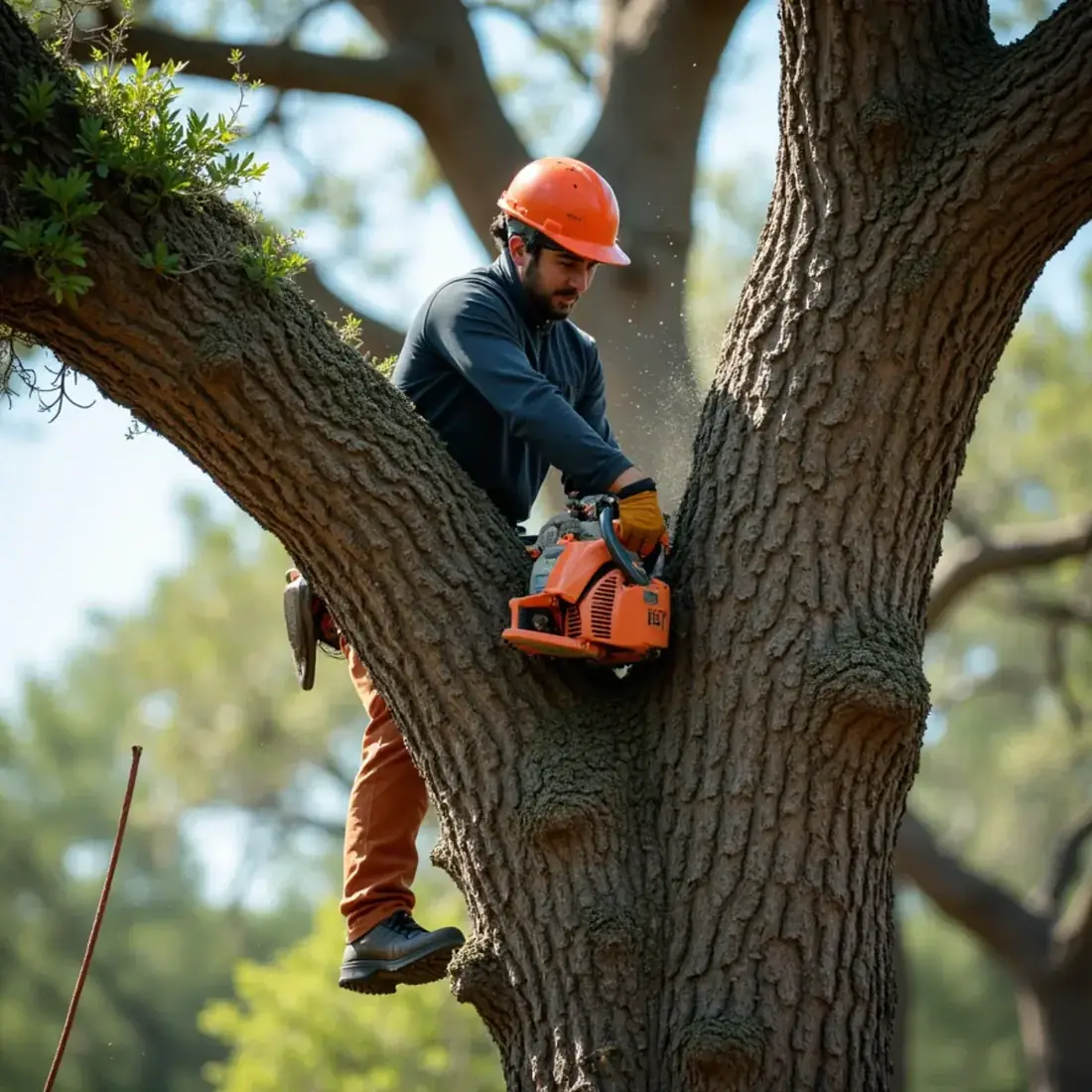 Cowboy Tree Care crew performing tree removal in San Antonio, TX